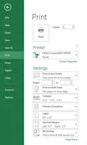 Step 27 Preview print area. Click the File Tab Locate & click Print on the menu Clear print area.