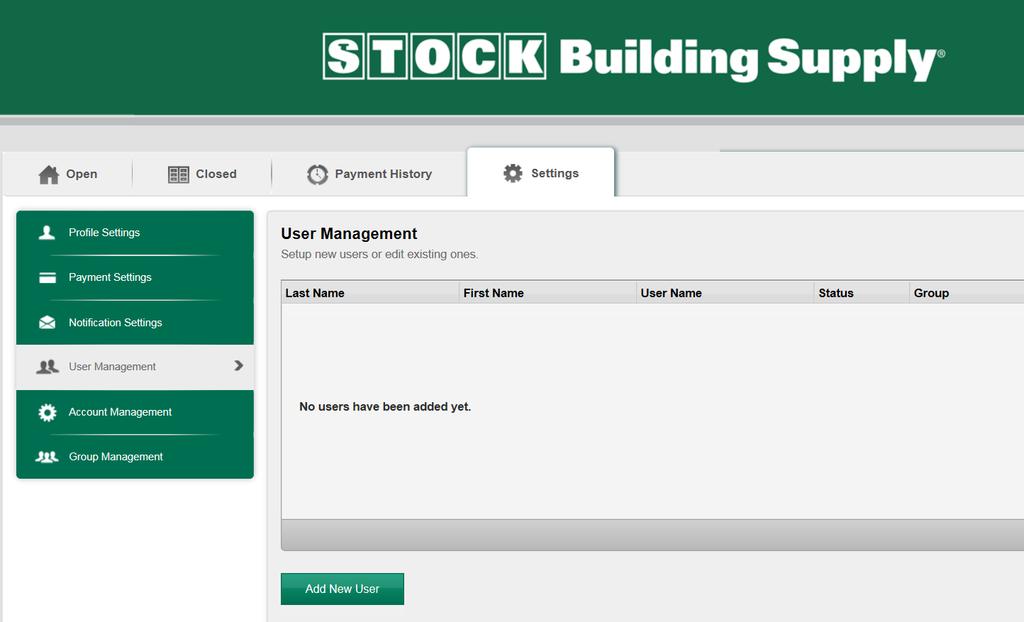 Choose permissions and click save Account Management If you have multiple accounts with Stock Building Supply, you can link them together so you only have to have one user ID and password to access