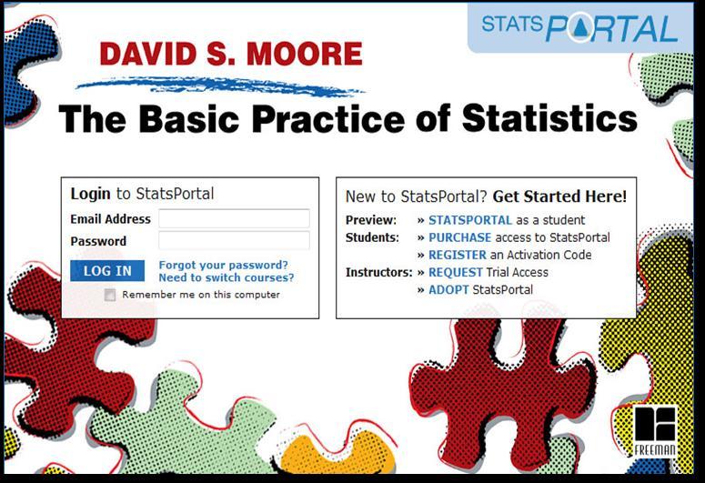 4 Option Two: Purchase Access Directly Via the Site 1. Go to http://courses.bfwpub.com/bps5e and select PURCHASE access to StatsPortal and then select your state/province from the drop down menu.