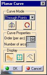 Creating Free Form Curves on Plane This task explains how to create curves on a virtual plane. Open a new.catpart document by choosing Shape -> FreeStyle from the Start menu. 1. 2.