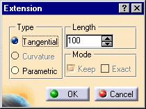 Extending Curves This task explains how to modify a curve by extension, that is by modification of its length.