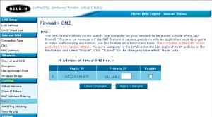 USING THE WEB-BASED ADVANCED USER INTERFACE Enabling the Demilitarized Zone (DMZ) The DMZ feature allows you to specify one computer on your network to be placed outside of the firewall.