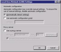 RECOMMENDED WEB BROWSER SETTINGS 3. Under the Internet Options screen, click on Connections and select LAN Settings. 4.