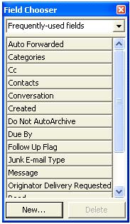 PAGE 43 - ECDL MODULE 7 (OFFICE XP) - WORKBOOK To add an Inbox heading Open the Inbox folder. Right click on any of the current headings and select the Field Chooser command from the menu.