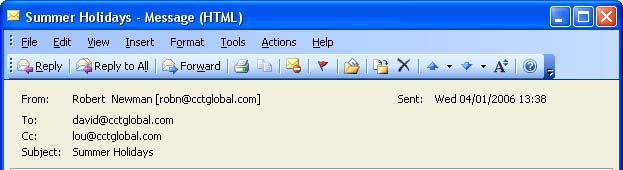 PAGE 37 - ECDL MODULE 7 (OFFICE 2003) - WORKBOOK IC1.5.3.3. Opening one or several mail messages To check for new messages If necessary, open the INBOX folder.