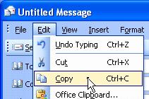 PAGE 51 - ECDL MODULE 7 (OFFICE 2003) - WORKBOOK Select the FORWARD icon from the STANDARD toolbar; the MESSAGE window will be displayed.