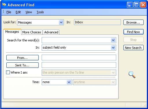 PAGE 58 - ECDL MODULE 7 (OFFICE 2003) - WORKBOOK Click on the FIND NOW button. Outlook will perform the search and list any messages which match the search criteria.