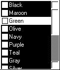 Both controls allow for sophisticated sorting to be applied to the list of colors. The colors can be sorted by name, so that colors will appear alphabetically ordered.