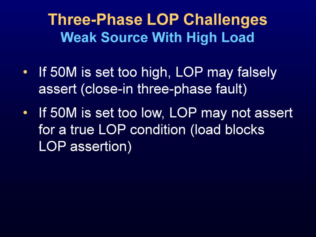 Setting 50M for LOP is another consideration in traditional LOP.