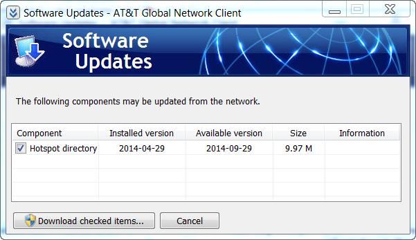 When connected, the status of software updates is available on the Main Window by clicking the Updates icon.