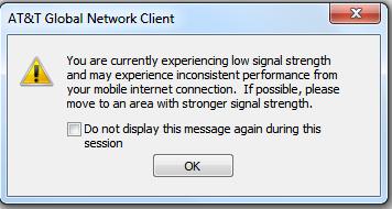 Low Signal Network performance can suffer significantly if you are connected to a weak mobility signal.