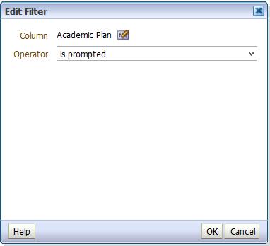 Step Six A dashboard prompt will not have any impact on an analysis filter unless the filter is set to "is prompted" or the filter looks at a variable that is being set by the prompt.