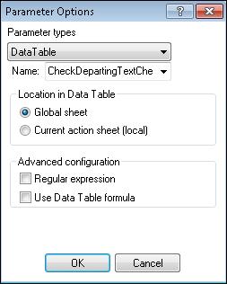 Parameterizing Steps and Objects b. In the Name bx, select departure. This instructs the ch