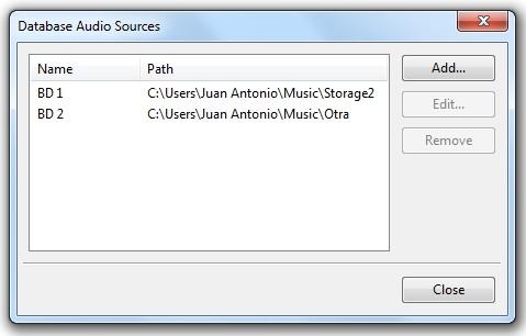 We would have three audio sources in this case: two database audio sources (BD 1 and BD 2)