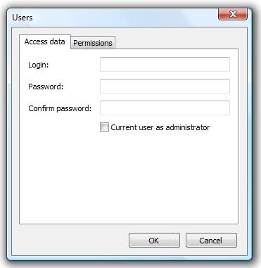 You have to fill out the following fields: User. It is the name used to log-in in the application. Password.
