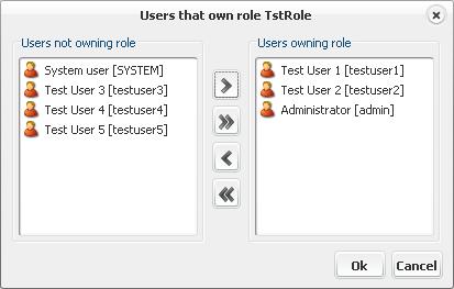 Administration Note When a user only inherits a role by owning a sub role thereof, the user will appear in the list of users not owning the role.
