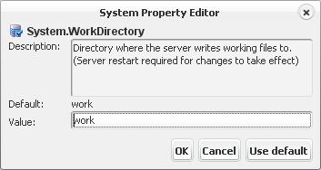 Administration Figure 6.29. Editing a system property Note Some settings may not take effect until you restart the engine. Data Cache Use the system property DataCache.InvalidationJob.