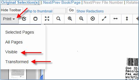 Print Visible or Print Transformed Users can now access this feature by clicking the Print button and selecting the Visible or Transformed option.