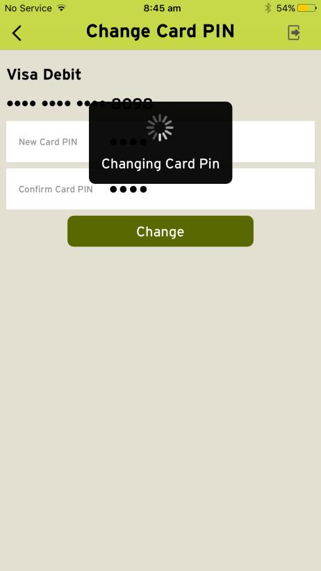 new PIN, confirm the PIN number and tap Change.