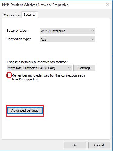 Ensure the checkbox for Specify authentication
