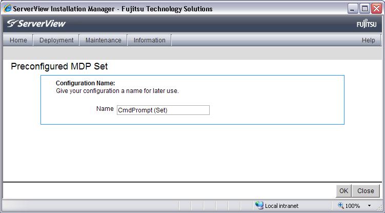 9.2 Maintenance on the deployment server Figure 88: Multi Deployment Platform - Renaming a preconfigured MDP set Name New name for the selected MDP set.