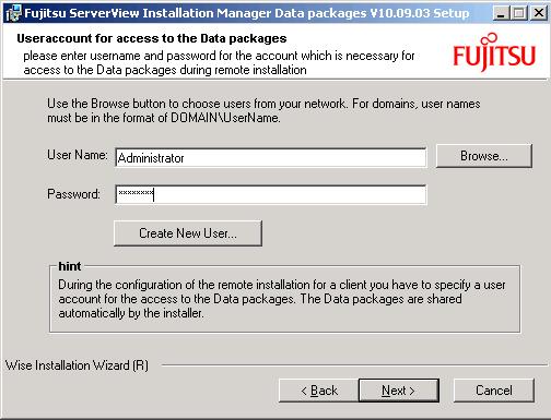 4.2 Preparing the deployment server 2. Accept the license agreement. 3. Click Next. The User Information dialog box is displayed. 4. Enter your name and the name of your company. 5. Click Next. The Destination Folder dialog box is displayed.