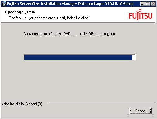 Figure 15: Installation of data packages in progress - the progress bar A window opens to inform you that installation has been successfully completed. 11. Click Finish.