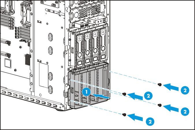 o Box 1 13. Connect the drive cage cables: a. Connect the Mini-SAS cable to the drive cage ba