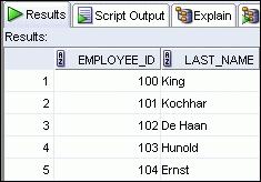 F9 F9 F5 Executing SQL Statements The example in the slide