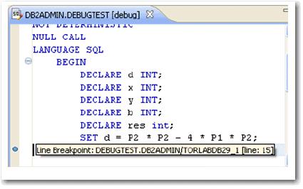 USING RAPID SQL DEVELOPER DEBUGGER > DEBUGGING STORED PROCEDURES To set a breakpoint: Click the line in the code where you want to place a breakpoint.