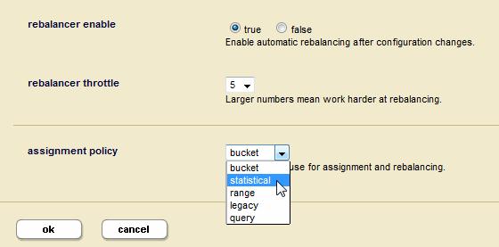 Database Rebalancing 5. From the assignment policy pull-down menu, select the assignment policy.