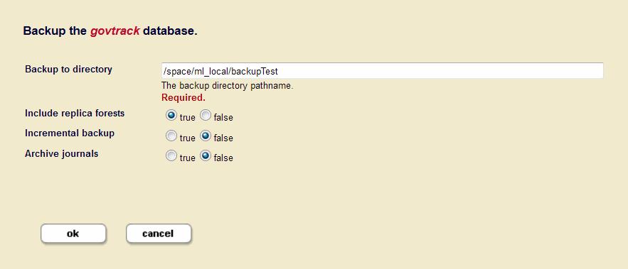 Backing Up and Restoring a Database 8. Set Archive Journals to true and set the Journal Archiving Lag Limit if you want to enable point-in-time recovery.