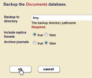 Backing Up and Restoring a Database To back up the Documents-rep forest, do the following.