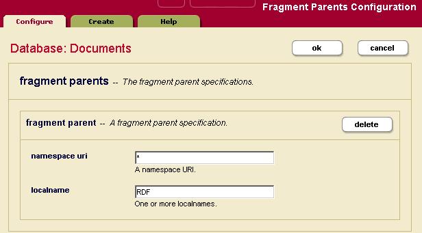 Fragments The following example shows that the Documents database has only one rule defined for a fragment parent.