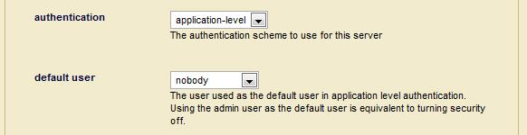 ODBC Servers 10. Scroll to the Authentication field. Select an authentication scheme: digest, basic, digestbasic, or application-level. The default is digest, which uses encrypted passwords.