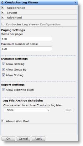 To configure the Web Part: Paging Settings: Select the maximum number of items to include in the list and the number of items to display per page.