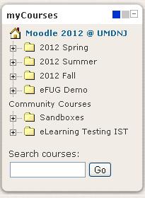 are taking courses yourself). View Video Tutorial here. The folders displayed represent the various semesters and categories of courses or Moodle Sites available to you.