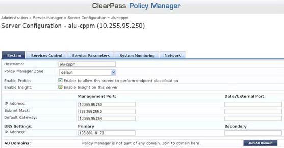 Assigning a ClearPass Server OmniVista will configure CPPM as a RADIUS Server on the selected switches. It also sets 802.