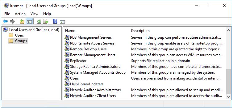 3. Role-Based Access and Delegation During the Netwrix Auditor Server installation, Netwrix Auditor Administrators and Netwrix Auditor Client Users groups are created automatically.
