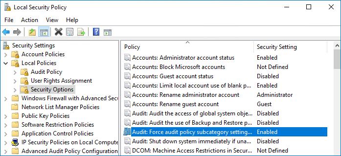 To configure security options To configure advanced audit policy on Windows Server 2008 / Windows Vista To configure advanced audit policies on Windows Server 2008 R2 / Windows 7 and above To