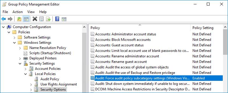 3. In the Group Policy Management Editor dialog, expand the Computer Configuration node on the left and navigate to Policies Windows Settings Security Settings Local Policies Security Options. 4.