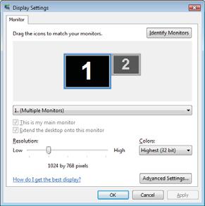 www.gateway.com 2 Click (Change display settings). The Display Settings dialog box opens. 3 Click Advanced Settings.