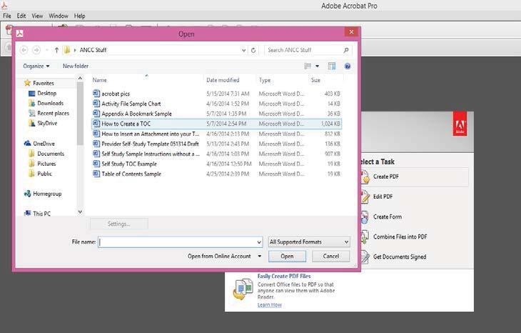 Choose all the files from your document library that you wish to have