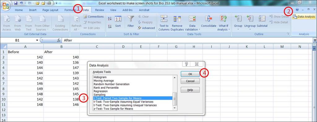 How to Generate Comparative Statistics in Excel 1. Use the data analysis tools. a. Open the worksheet with your data.