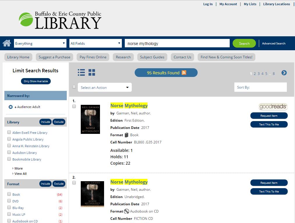 Search Results Click title or cover image to see more detail, including libraries with copies Click here to request 1 copy available to check out 11 people on request list 22 copies owned by all