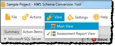 Converting Your Schema Converting Your Schema Use the following procedure to converted schema. To convert schema 1. Choose View, and then choose Main View. 2.