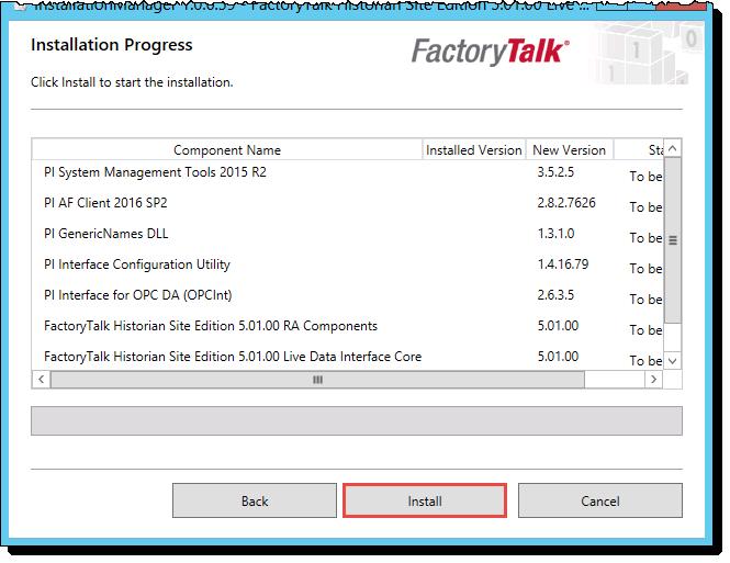 Chapter 3 Install FactoryTalk Historian If there is not enough free space available on the drive, a warning message will appear below the Installation drive list.