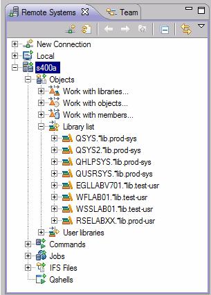 As you know, you can use the properties of any of the subsystems to set connection information such as adding a library to the library list.