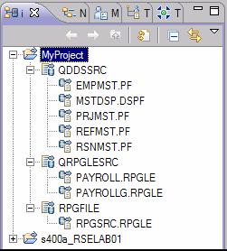 The figure above shows the source files added to MyProject. Selecting the build style In this lesson, you learn about build styles and the IBM i Build Status view.