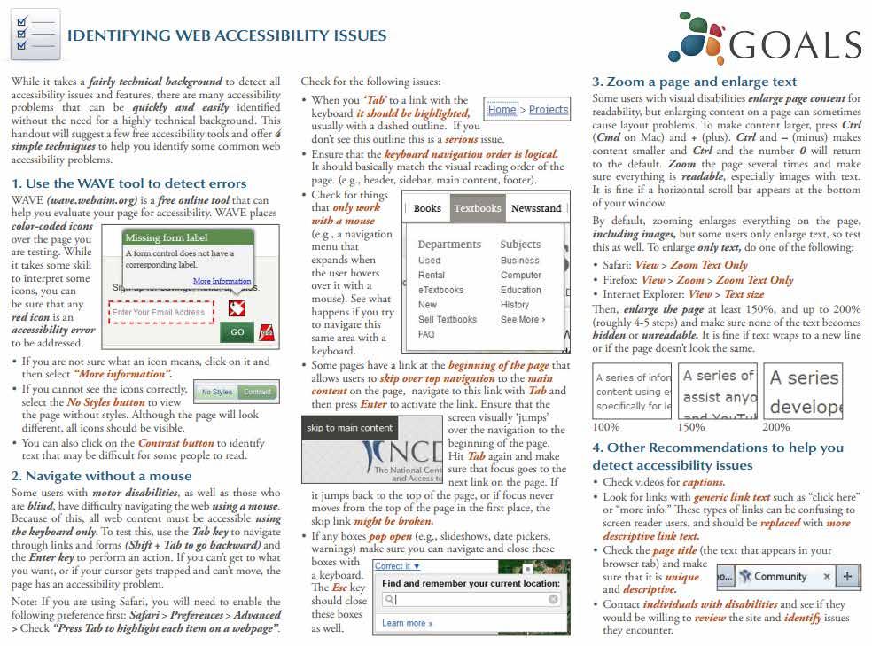 Accessibility cheatsheet http://ncdae.